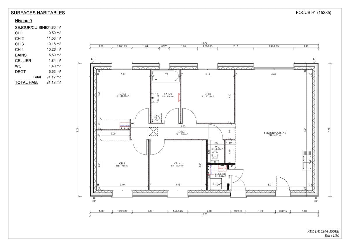 Plan Rez-de-chaussée Maison Family City
