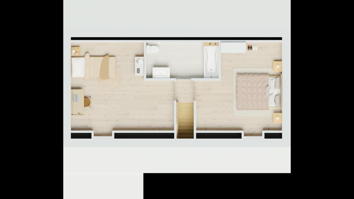 Vue axonométrique Étage Maison Evo City