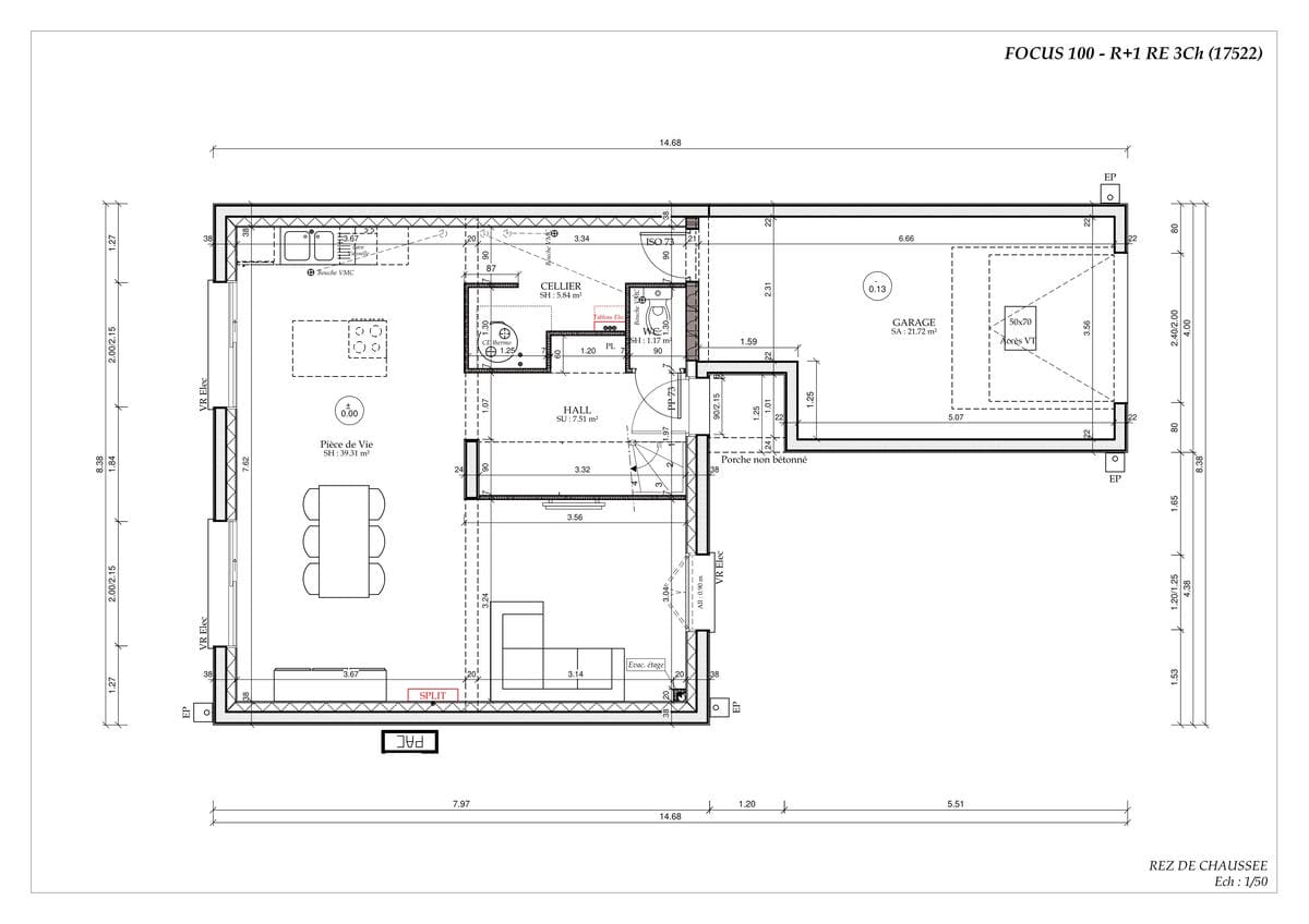 Plan Rez-de-chaussée Maison Urban