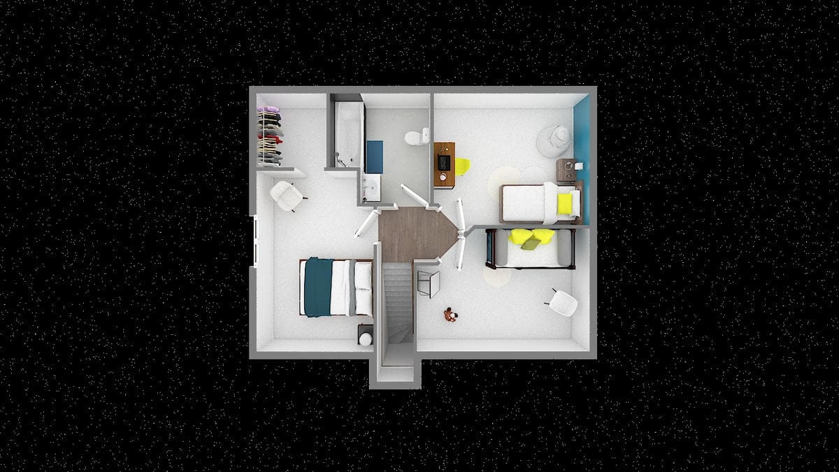 Vue axonométrique Étage Maison Up