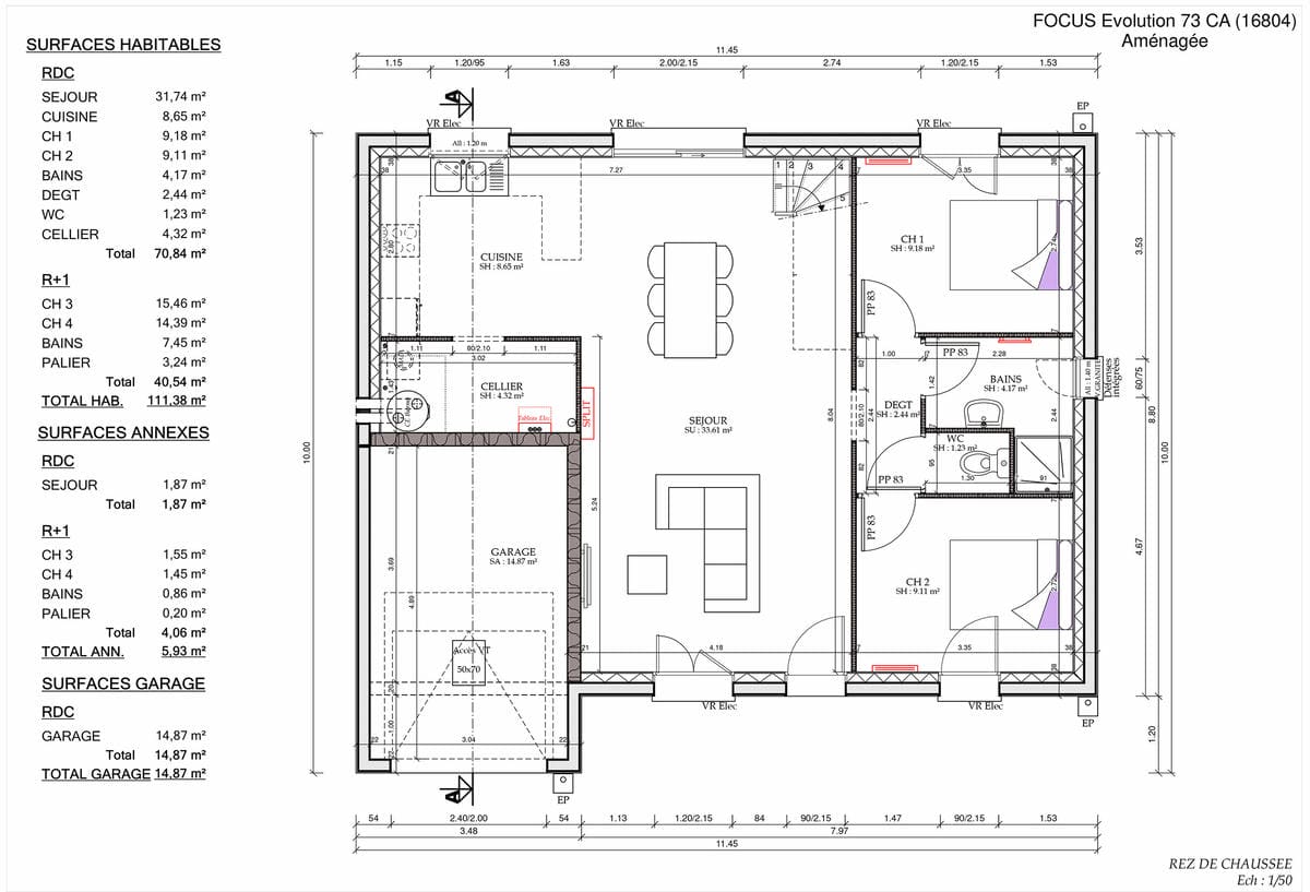 Plan Rez-de-chaussée Maison Evo