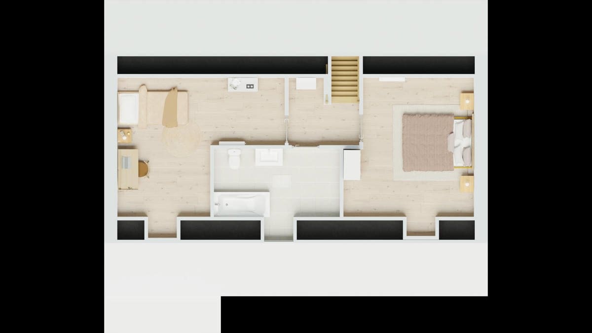 Vue axonométrique Étage Maison Evo