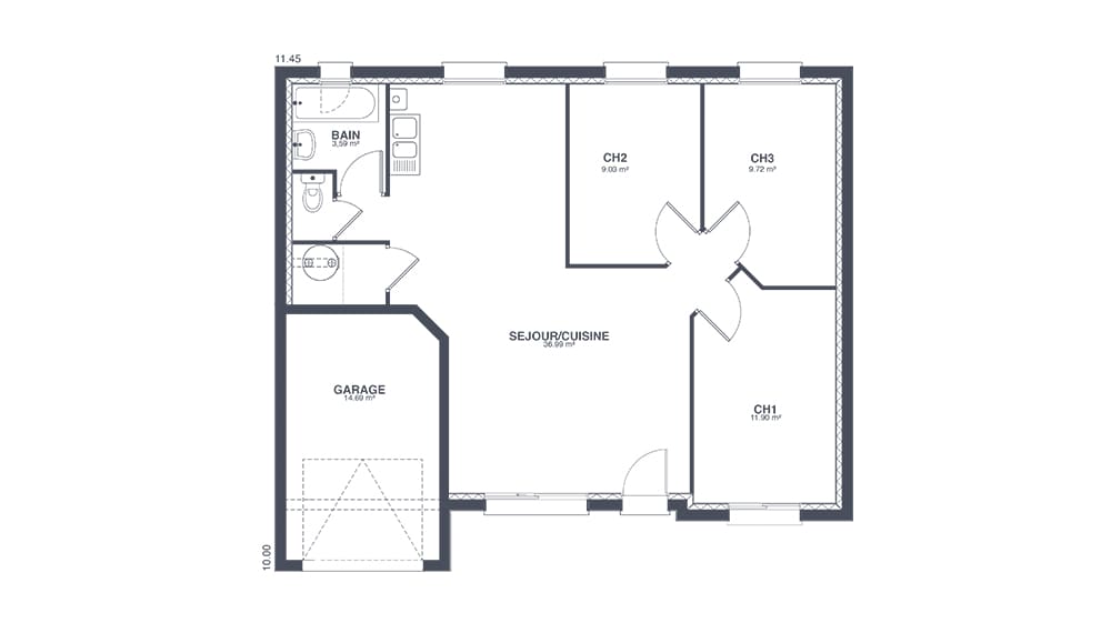 Plan Rez-de-chaussée Maison Tiny