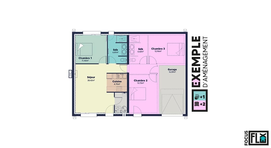 Plan Rez-de-chaussée Maison Flex