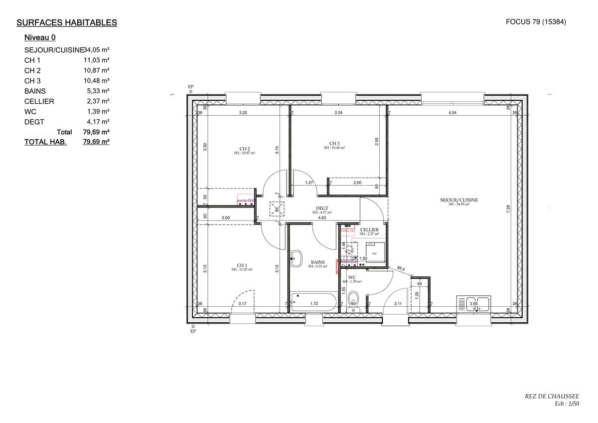 Plan Rez-de-chaussée Maison Cosy City